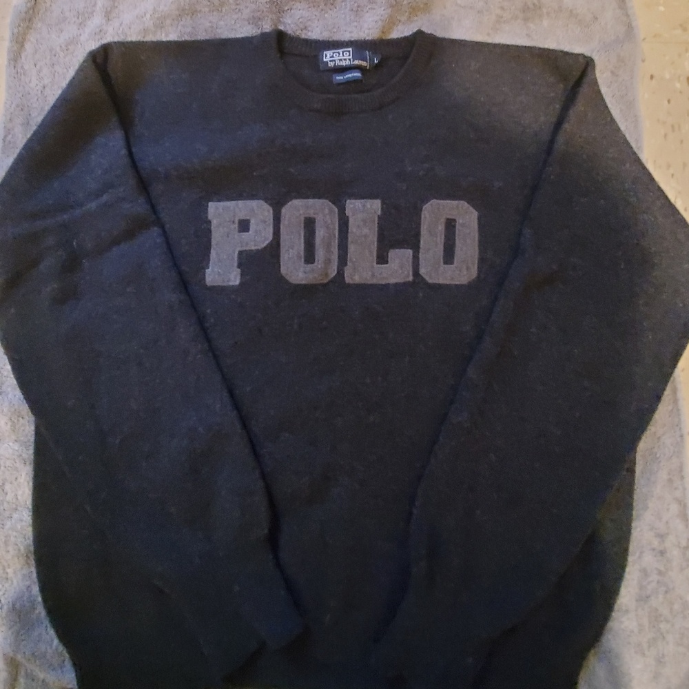 vtg polo ralph lauren spell out sweater xl